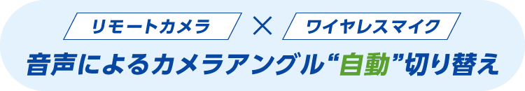 リモートカメラ × ワイヤレスマイク　音声によるカメラアングル“自動”切り替え